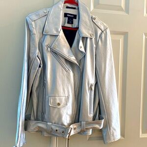 DKNY metallic leather jacket